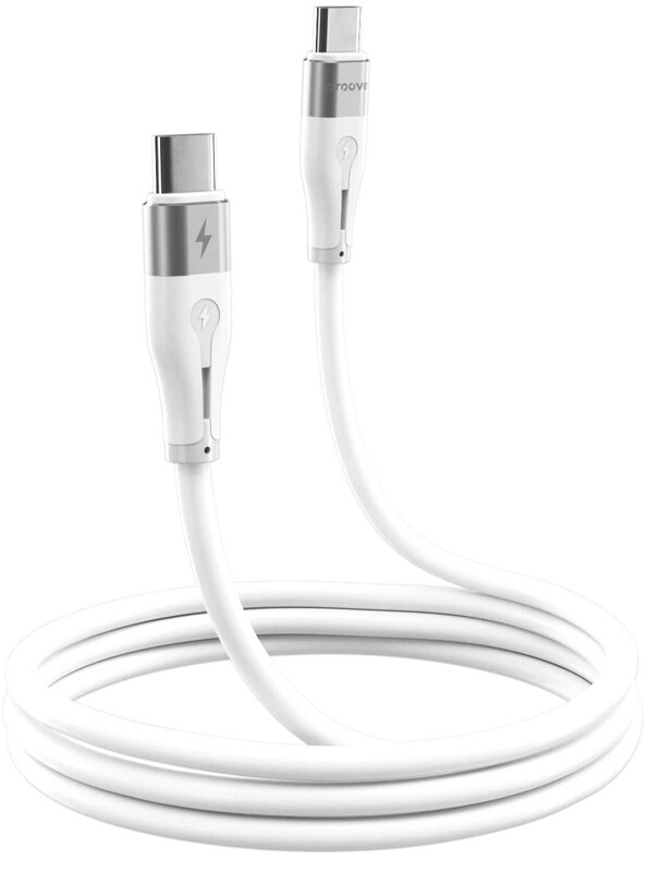 Kабель USB-С to USB-С Proove Soft Silicone 2M (60W) бiлий - фото - №1