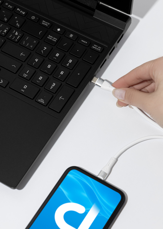 Kабель USB-С to USB-С Proove Soft Silicone 2M (60W) бiлий - фото - №4