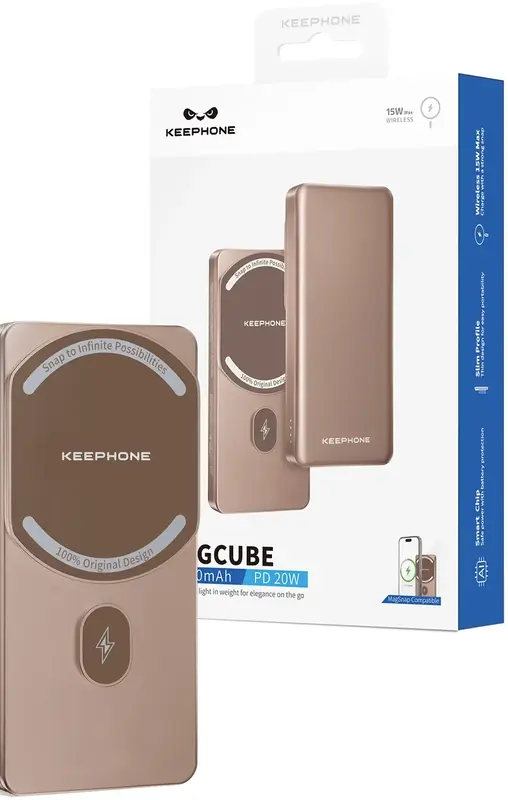Дополнительная батарея Keephone MagCube 5000mAhGunmetal (KPMAGPB-36GL) - фото - №1