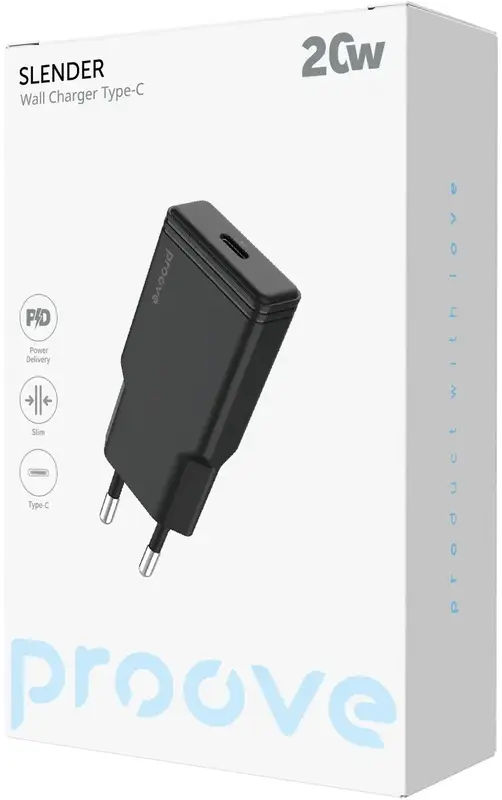Ун. МЗП Proove Slender 20W Type-C чорний - фото - №6