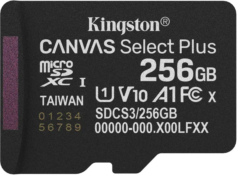 Карта памяти MicroSD Kingston Select Plus 256Gb Gen3 (SDCS3/256GBSP) - фото - №0