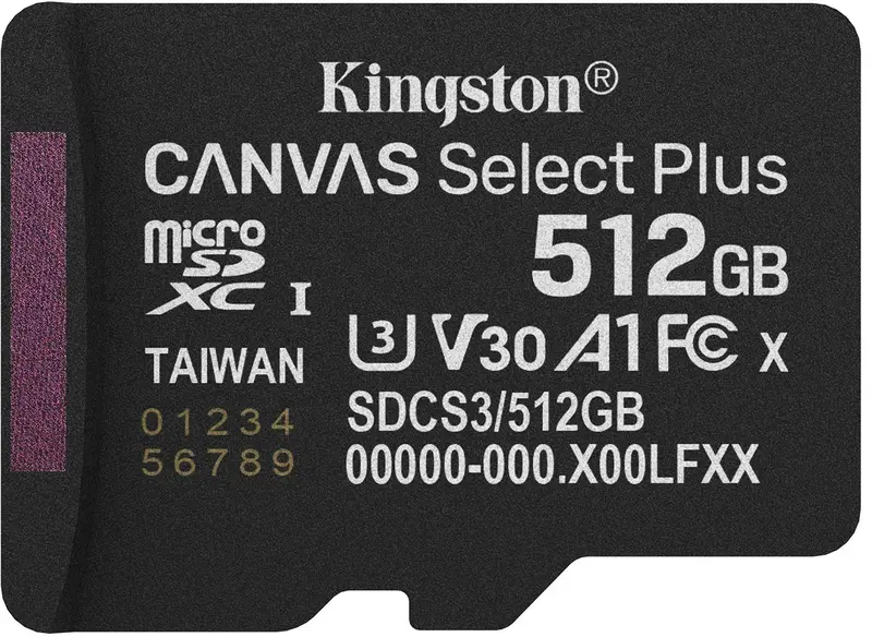 Карта памяти MicroSD Kingston Select Plus 512Gb Gen3 (SDCS3/512GBSP) - фото - №0