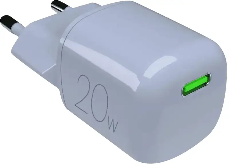 Ун.МЗП Puro wall charger 20W USB-C GaN світло-блакитний - фото - №0