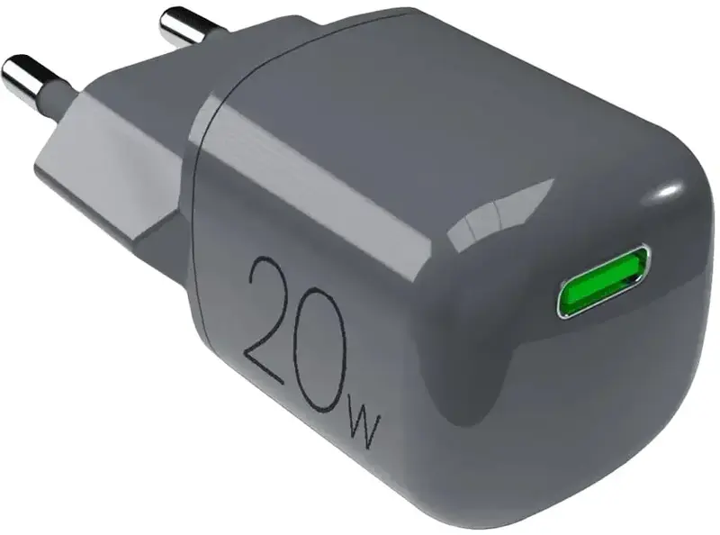 Ун.МЗП Puro wall charger 20W USB-C GaN темно-сірий - фото - №0