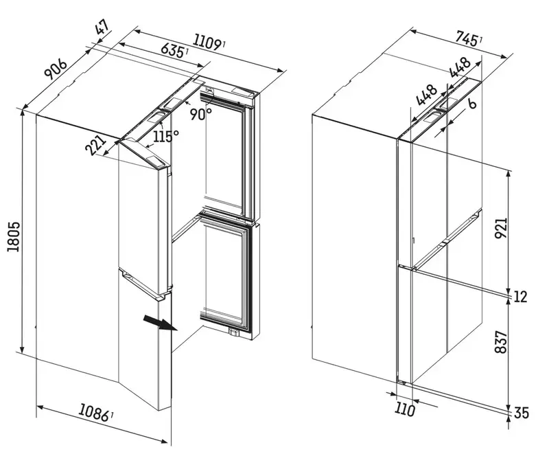 Side By Side холодильник LiebherrMBtsdi 9024 - фото - №6