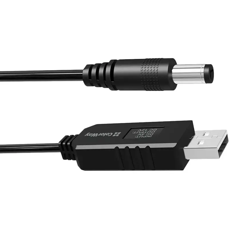 Кабель живлення Colorway USB - DC 5.5х2.5mm 12V 1 м (CW-CBUD067-BK) чорний - фото - №5