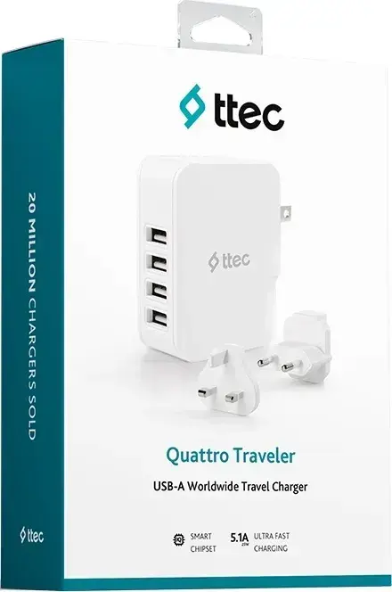 Ун. МЗП ttec Quattro (2SC02ВUK) 4xUSB 25W бiлий - фото - №1