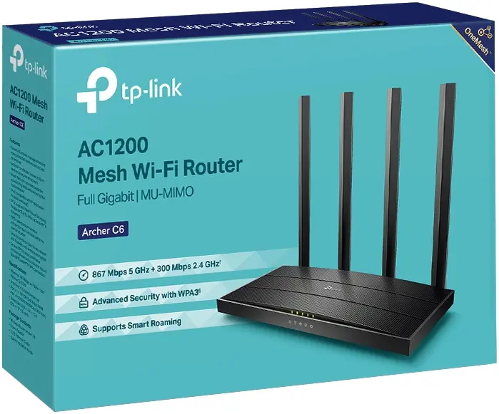 Интернет роутер TP-Link Archer C6 2.4Gz/5Gz (Black) - фото - №3