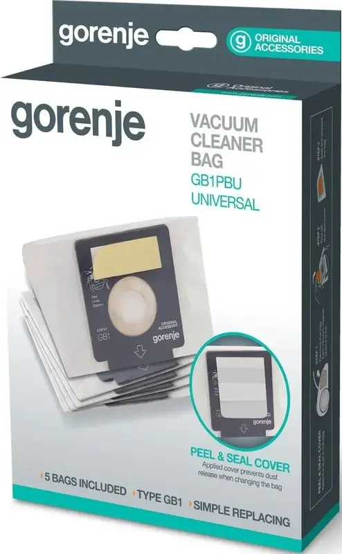 Мішки для пилососiв GORENJE GB1PBU (5) + фільтр - фото - №2