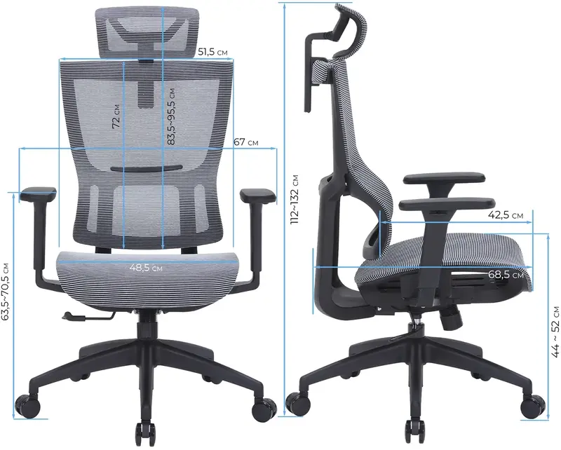 Крісло офісне Officepro Elegant OC660-B-DG-DG Black/Dark Gray - фото - №14