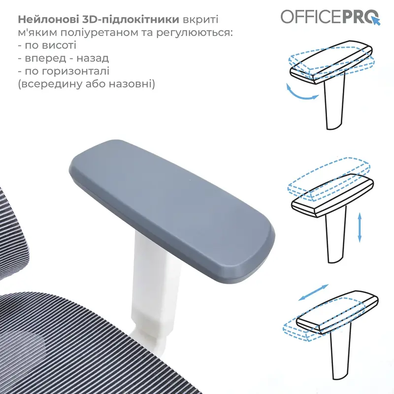 Кресло офисное Officepro Elegant OC660-W-DG-DG White/Dark Gray - фото - №10