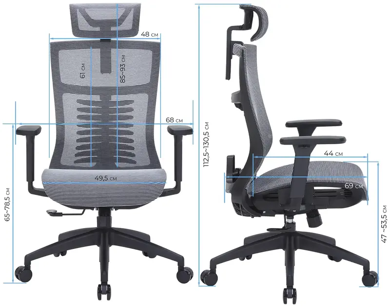 Кресло офисное Officepro Balance OC620-B-DG-DG Black/Dark Gray - фото - №6