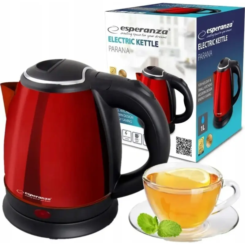 Електрочайник ESPERANZA Kettle Parana 1.0 л, Red, обмінна гарантія, EKK128R - фото - №4