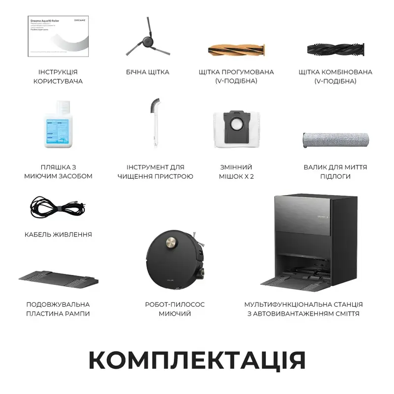 Робот-пилосос миючий Dreame Aqua 10 Roller Black - фото - №24
