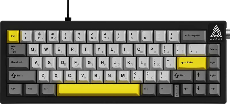 Клавіатура Ajazz AK650 Moon Yellow Switch Black USB-C (AK650-MY-GWY) - фото - №0