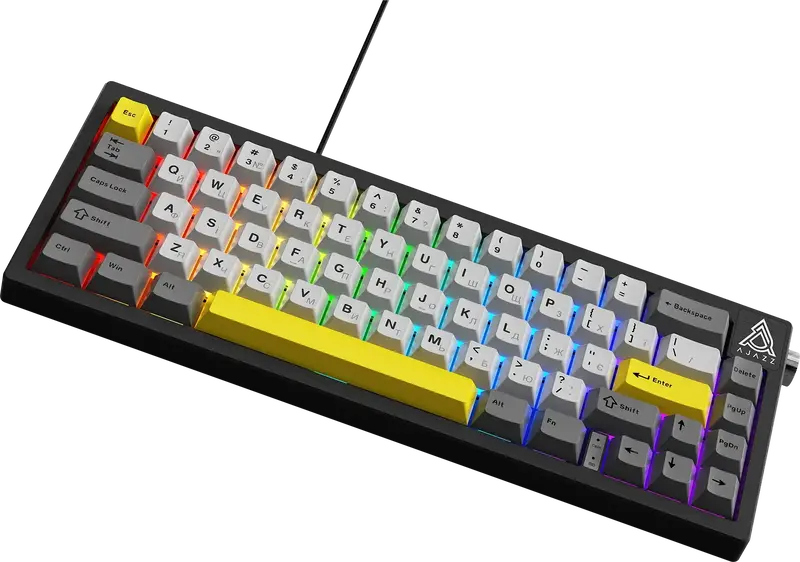 Клавіатура Ajazz AK650 Moon Yellow Switch Black USB-C (AK650-MY-GWY) - фото - №1