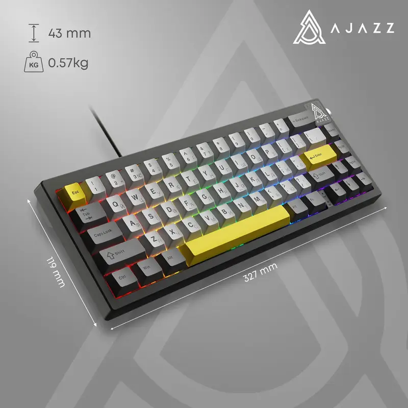 Клавіатура Ajazz AK650 Moon Yellow Switch Black USB-C (AK650-MY-GWY) - фото - №14