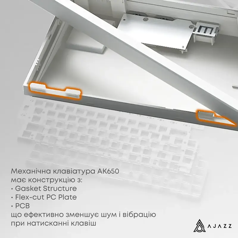 Клавіатура Ajazz AK650 Moon Yellow Switch Black USB-C (AK650-MY-GWY) - фото - №10