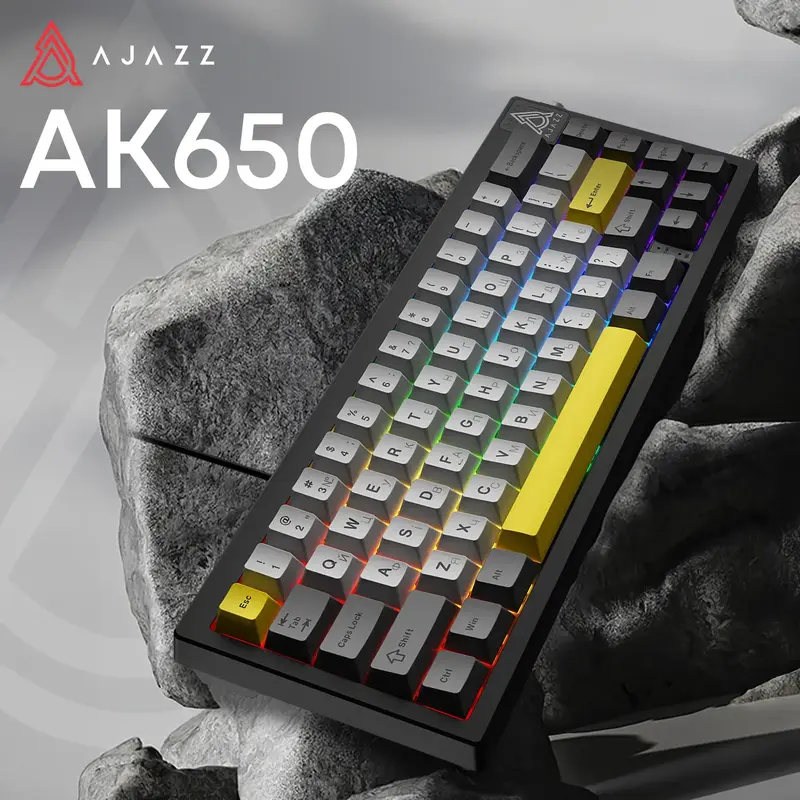 Клавіатура Ajazz AK650 Moon Yellow Switch Black USB-C (AK650-MY-GWY) - фото - №5