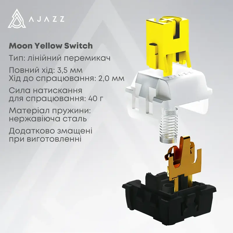 Клавіатура Ajazz AK650 Moon Yellow Switch Black USB-C (AK650-MY-GWY) - фото - №8