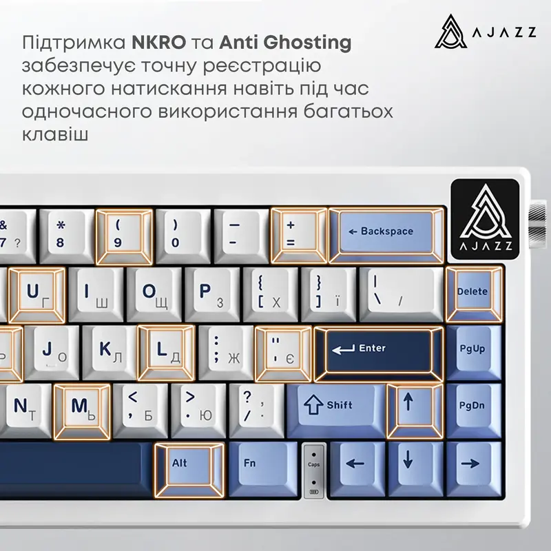 Клавіатура Ajazz AK650 Sea Salt Switch White USB-C (AK650-SS-BWB) - фото - №12