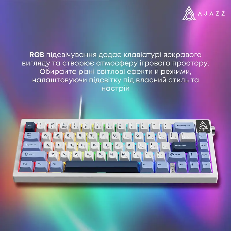Клавіатура Ajazz AK650 Sea Salt Switch White USB-C (AK650-SS-BWB) - фото - №13