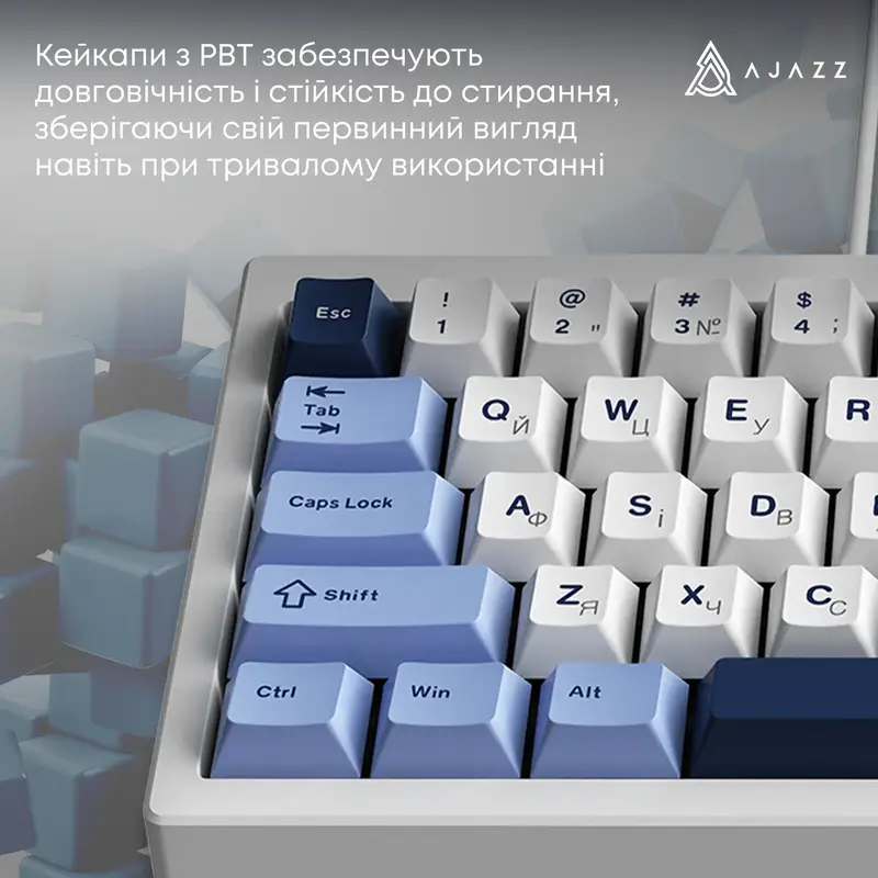 Клавіатура Ajazz AK650 Sea Salt Switch White USB-C (AK650-SS-BWB) - фото - №9