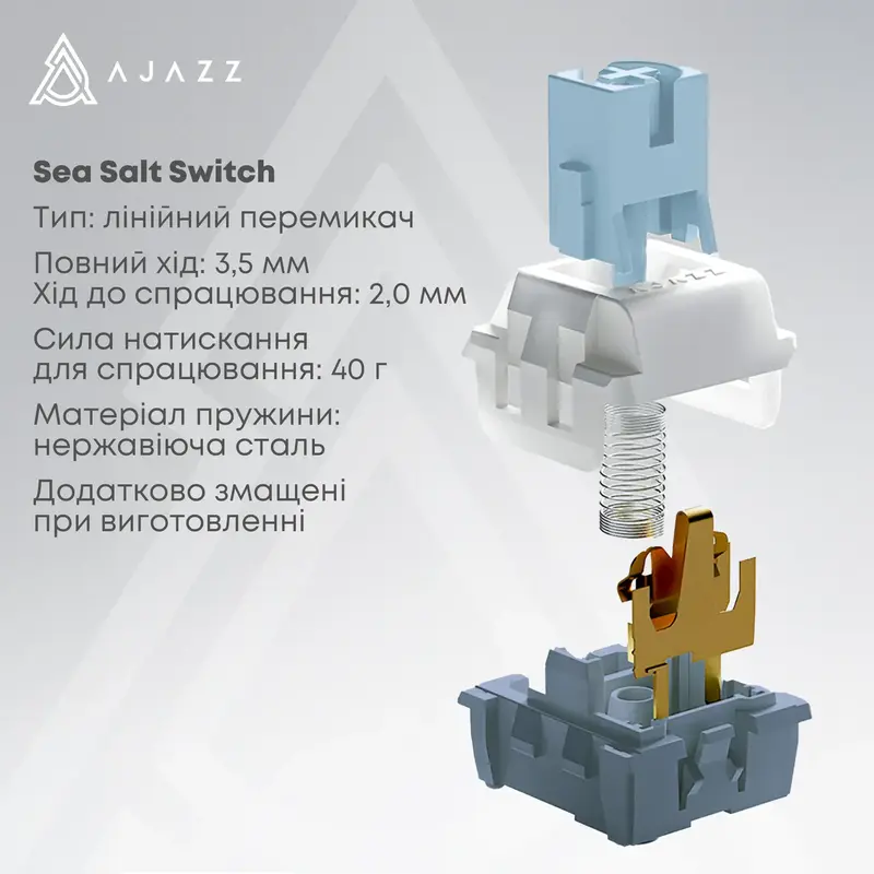Клавіатура Ajazz AK650 Sea Salt Switch White USB-C (AK650-SS-BWB) - фото - №7