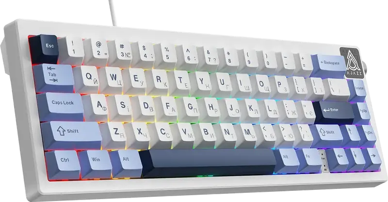 Клавіатура Ajazz AK650 Sea Salt Switch White USB-C (AK650-SS-BWB) - фото - №1