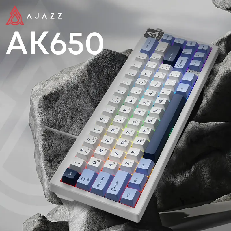 Клавіатура Ajazz AK650 Sea Salt Switch White USB-C (AK650-SS-BWB) - фото - №5