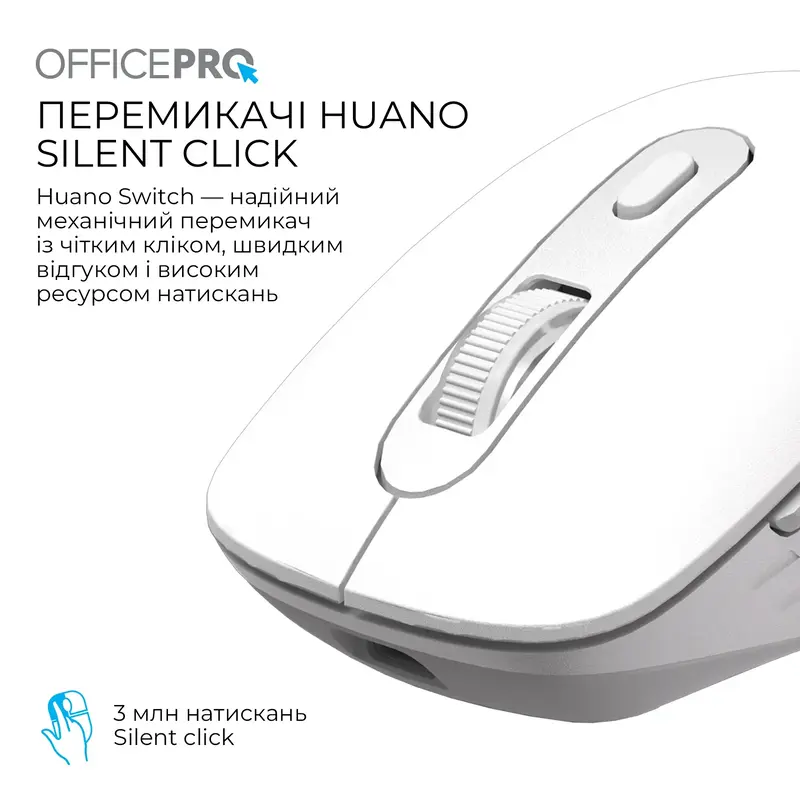 Миша OfficePro M265W Wireless Silent Click White - фото - №6