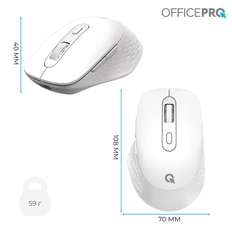 Миша OfficePro M265W Wireless Silent Click White - фото - №11