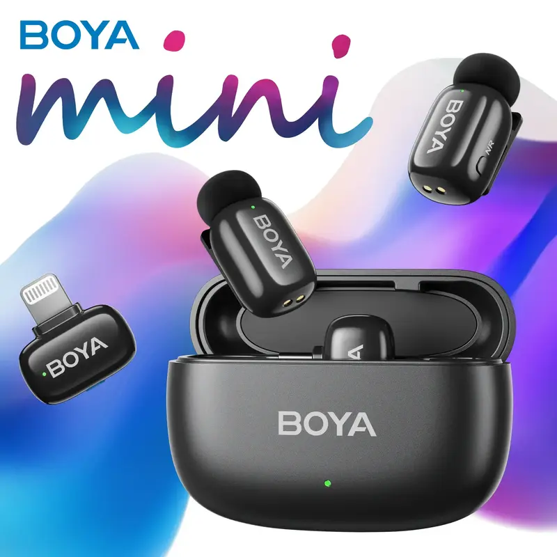 Бездротовий петличний мікрофон BOYA mini-12 Type-C/Lightning Black - фото - №5