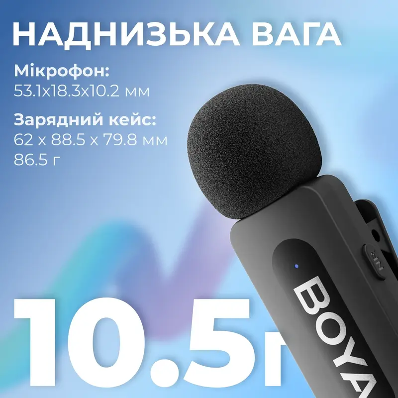 Беспроводной петличный микрофон BOYA BY-V3 combo Type-C/Lightning Black - фото - №7