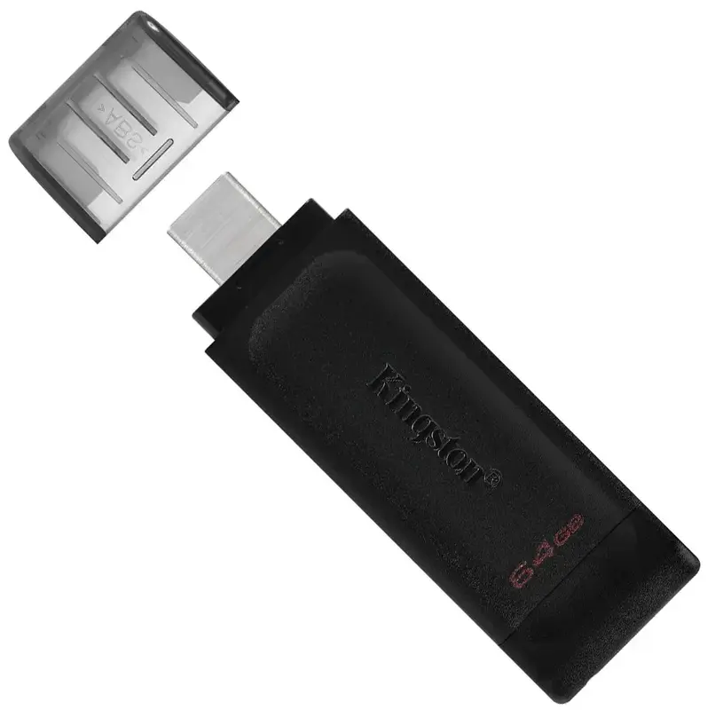 USB-Flash Kingston 64GB DataTraveler USB Type-C (DT70/64GB) - фото - №1