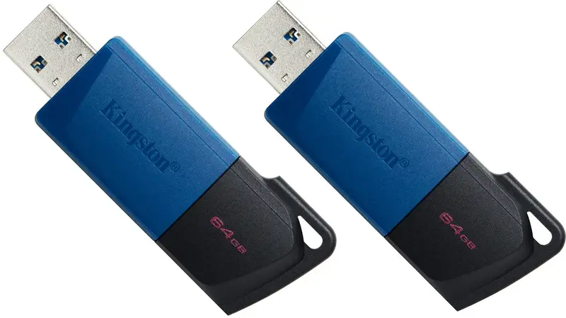 USB-Flash Kingston Exodia M 2х64Gb чорна/синя (DTXM/64GB-2P) - фото - №1