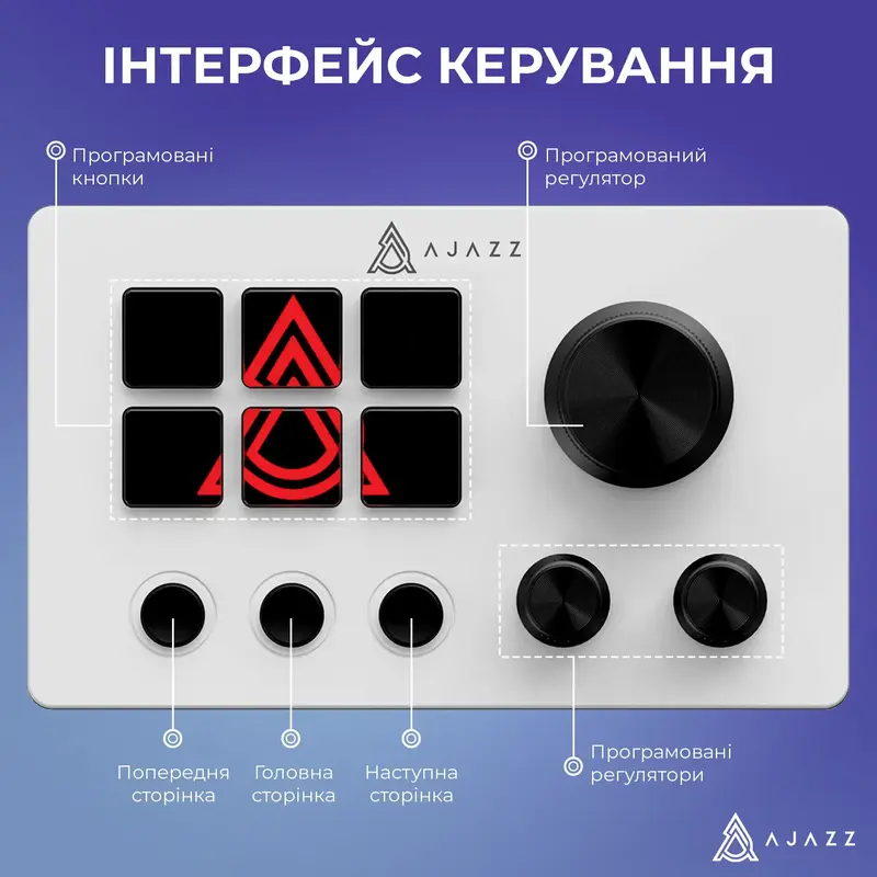 Контролер для стримінгу Ajazz AKP03E USB White - фото - №13