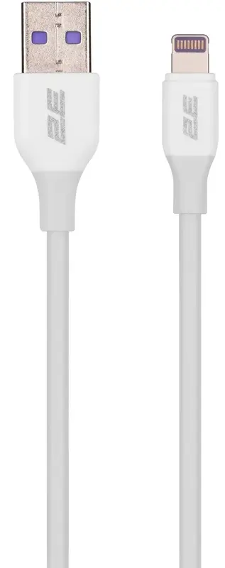 Кабель USB-A to Lightning 2E 1м, Glow, білий - фото - №0