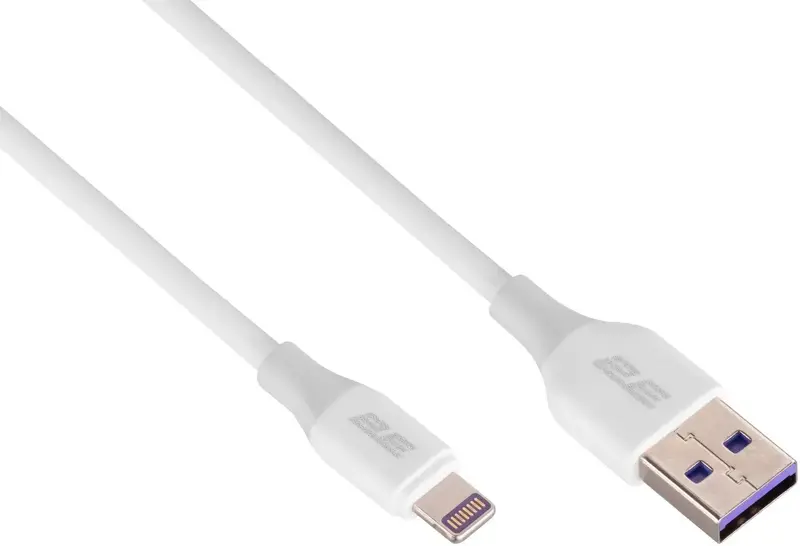 Кабель USB-A to Lightning 2E 1м, Glow, білий - фото - №1