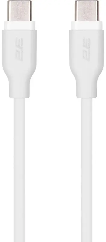 Кабель USB-C to USB-C 2E 1м, 60Вт Type-C, Glow, білий - фото - №0