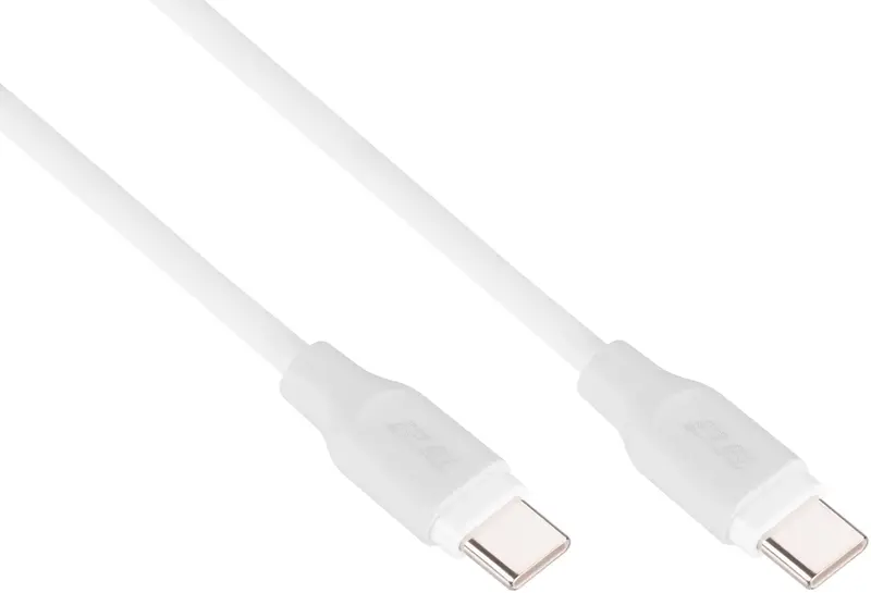 Кабель USB-C to USB-C 2E 1м, 60Вт Type-C, Glow, білий - фото - №3