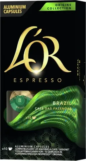 Кава L`OR капсули, Espresso Brazil Origins Collection, арабіка, 10шт, Nespresso - фото - №4