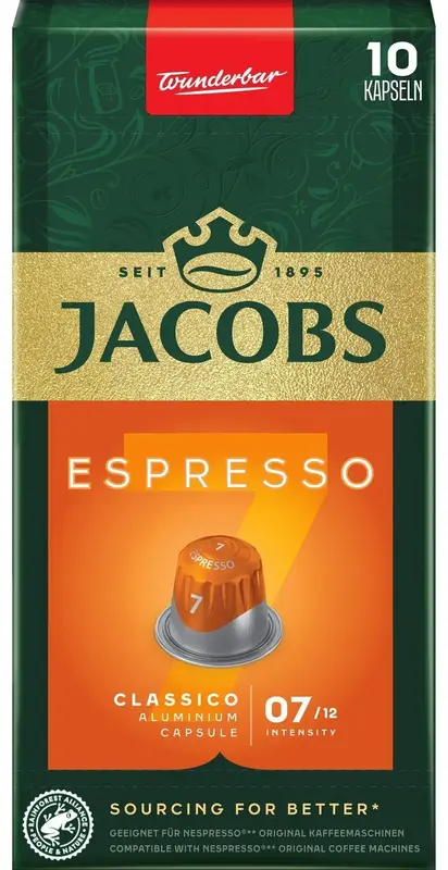 Кава Jacobs капсули, Espresso Classico, купаж арабіка/робуста, 10шт, Nespresso - фото - №0