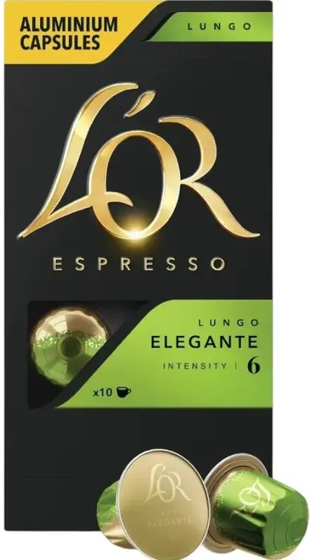 Кава L`OR капсули, Lungo Elegante, арабіка, 10шт, Nespresso - фото - №0