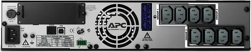 ДБЖ APC Smart-UPS X 1500VA/1200W, RT 2U, LCD, USB, RS232, 8xC13 - фото - №3