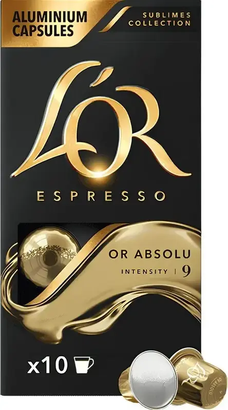 Кофе L`OR капсулы, Espresso Or Absolu, арабика, 10шт, Nespresso - фото - №0