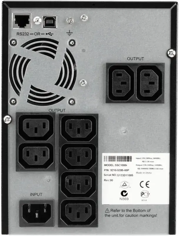 ДБЖ Eaton 5SC, 1000VA/700W, LCD, USB, RS232, 8xC13 - фото - №4