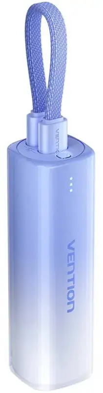 Повербанк Vention 5000mAh 20W PD, USB-C In/Out, Lightning In/Out, with cable, Gradient Синій - фото - №0