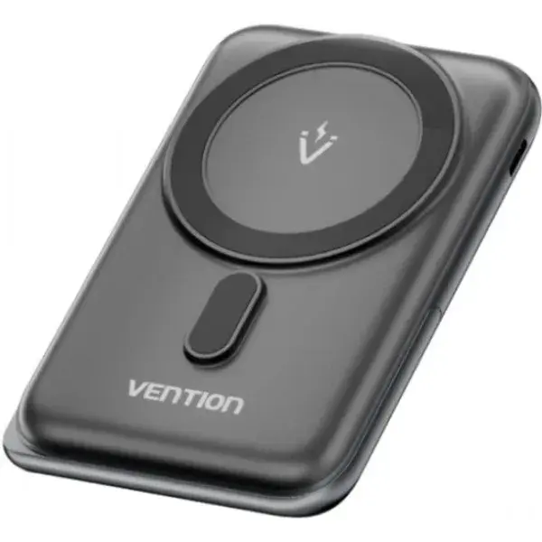 Порт.ЗП Vention Magnetic Wireless 10000mAh 20W PD USB-C In/Out, QI-15W чорний - фото - №0