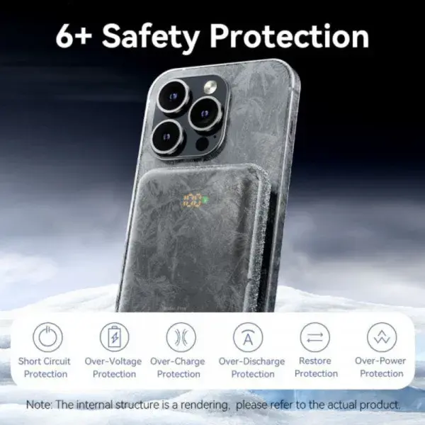 Порт.ЗП Vention Magnetic Wireless 10000mAh 20W PD USB-C In/Out, QI-15W чорний - фото - №4